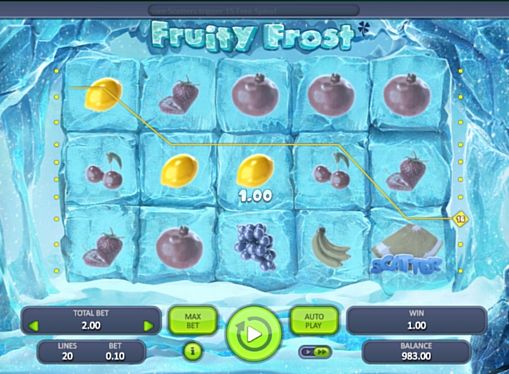 Виграшна комбінація символів в Fruity Frost