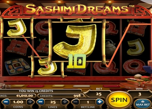 Випадання комбінації символів у грі Sashimi Dreams