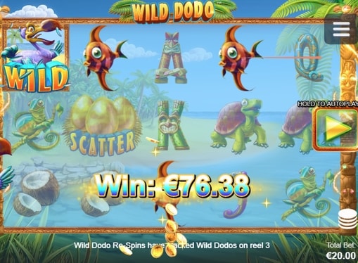Виграшна комбінація з диким знаком в Wild Dodo